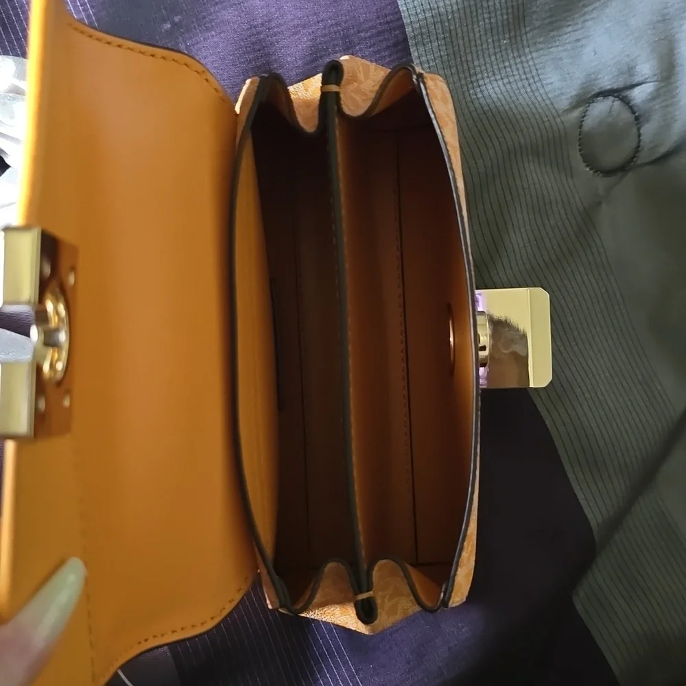 Michael Kors Two-Tone Orange Logo Leather Crossbody Bag